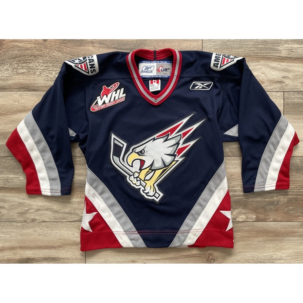 Reebok WHL Tri-City Americans Official CHL Youth S/M Hockey Jersey Multi-Color